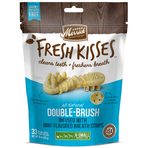 Merrick Fresh Kisses Dog Dental Treats With Mint Breath Strips Dog Treats for Toy Breeds