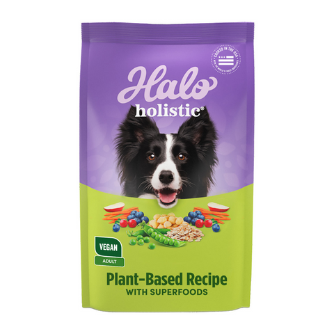 Halo Holistic Adult Dog Vegan Plant-Based Recipe with Superfoods Dry Dog Food