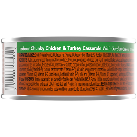 Friskies Selects Indoor Chunky Chicken and Turkey Casserole Canned Cat Food