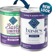 Blue Buffalo Basics Skin & Stomach Care Grain-Free Turkey & Potato Recipe Adult Canned Dog Food