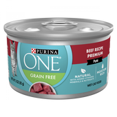 Purina ONE Grain Free Premium Pate Beef Canned Cat Food