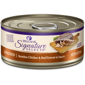 Wellness CORE Signature Selects Grain Free Canned Cat Food, Shredded Chicken & Beef Entree in Sauce
