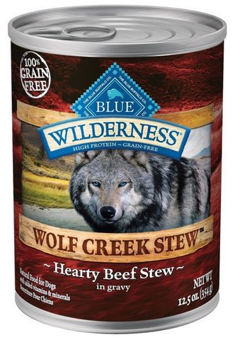 Blue Buffalo Wilderness Wolf Creek Stew Grain-Free Hearty Beef Stew Adult Canned Dog Food