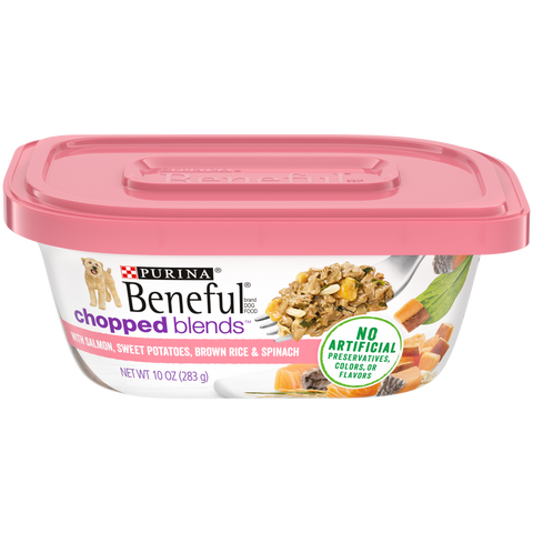 Beneful Chopped Blends With Salmon, Sweet Potatoes, Brown Rice & Spinach Wet Dog Food Tubs