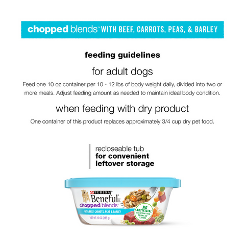 Beneful Chopped Blends With Beef, Carrots, Peas & Barley Wet Dog Food Tubs