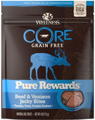 Wellness CORE Natural Grain Free Pure Rewards Beef and Venison Recipe Jerky Bites Dog Treats