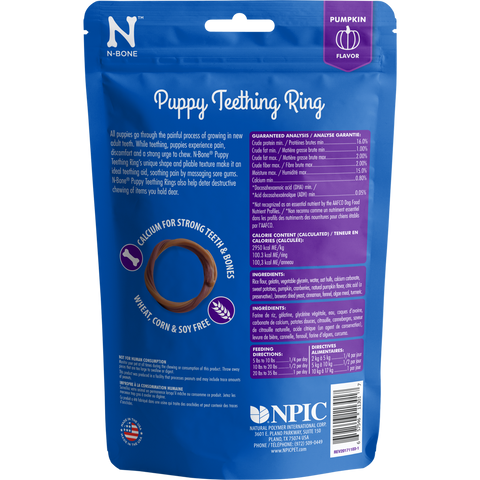 N-Bone Puppy Teething Rings Pumpkin Flavor Dog Treats