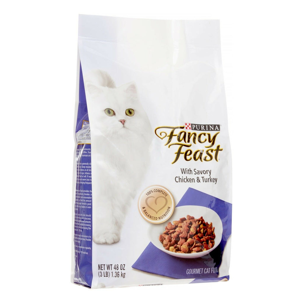 Purina Fancy Feast With Savory Chicken Turkey Dry Cat Food 3 Lb ...