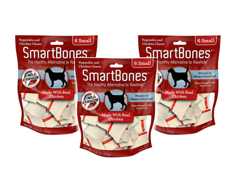 SMARTBONES Delicious Healthy Rawhide Alternative Chew Many Flavors (3 pack each)