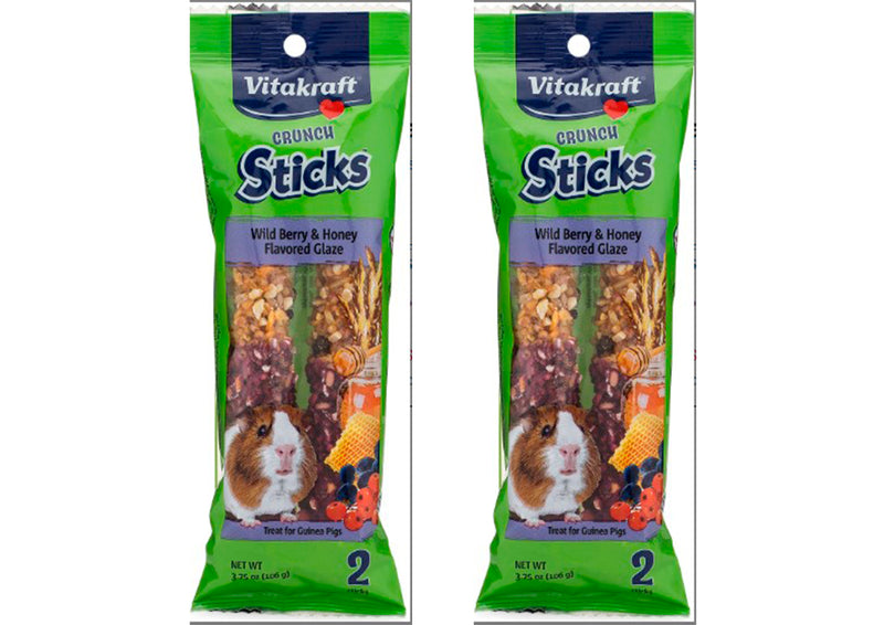 VITAKRAFT Crunch Sticks Wild Berry & Honey Guinea Pig Chewable Treats,  11.25-oz bag, 3 count 